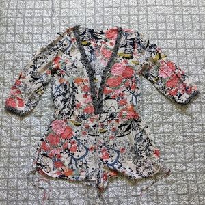 En Creme Romper floral print cotton